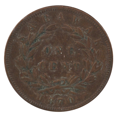Sarawak 1870 Cent Extra Fine (EF-40) $