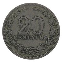 Argentina 1896 20 Centavos VF-EF (VF-30)