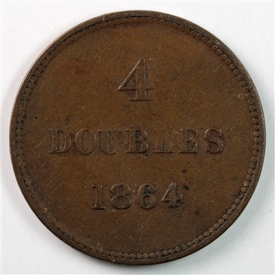 Guernsey 1864 4 Doubles Extra Fine (EF-40) $