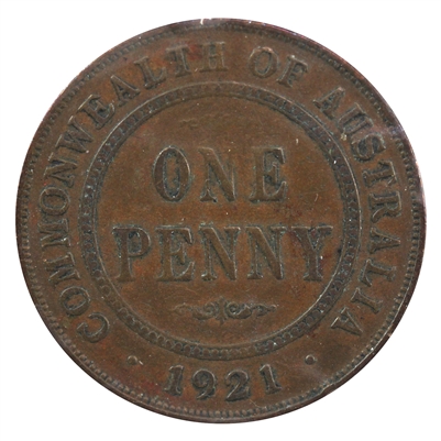 Australia 1921 Penny Very Fine (VF-20)