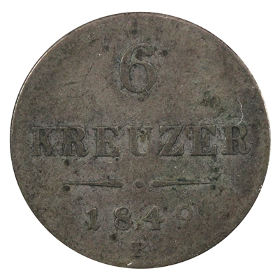 Austria 1849B 6 Kruezer Fine (F-12)