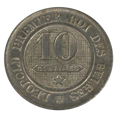 Belgium 1862 10 Centimes Almost Uncirculated (AU-50)