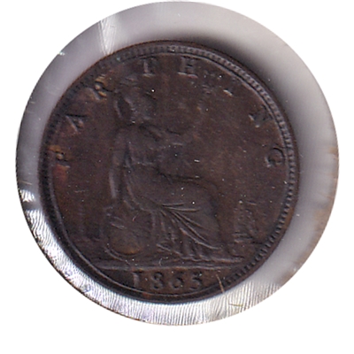 Great Britain 1865 Farthing Extra Fine (EF-40) $