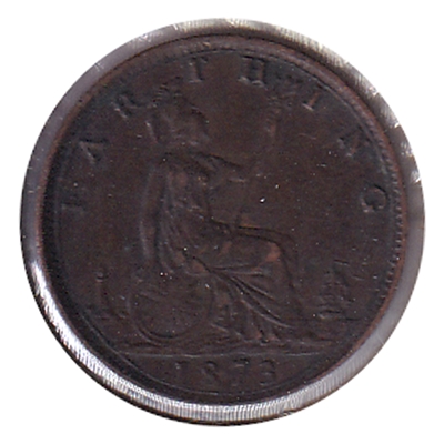 Great Britain 1873 Farthing Extra Fine (EF-40) $