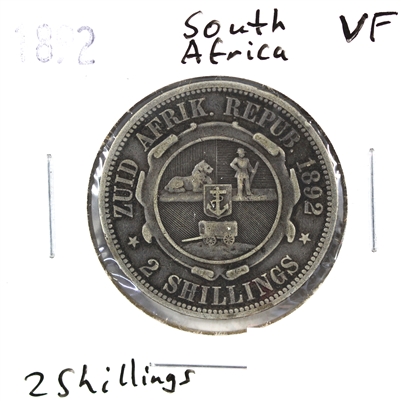 South Africa 1892 2 Shillings Very Fine (VF-20) $