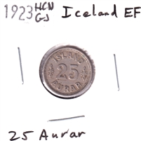 Iceland 1923 HCNGJ 25 Aurar Extra Fine (EF-40)