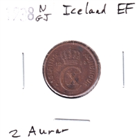Iceland 1938 NGJ 2 Aurar Extra Fine (EF-40)