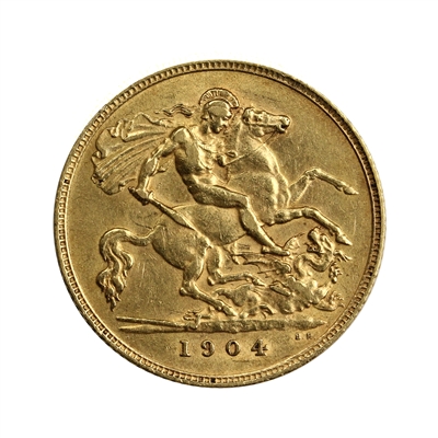 Great Britain 1904 Gold 1/2 Sovereign Almost Uncirculated (AU-50)