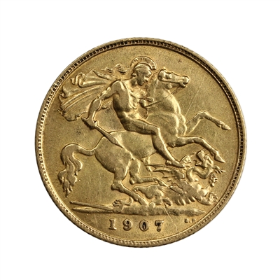 Great Britain 1907 Gold 1/2 Sovereign Extra Fine (EF-40)