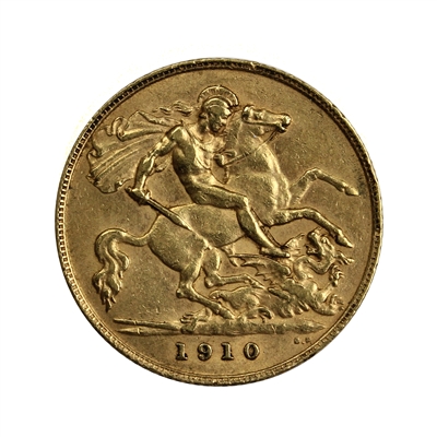 Great Britain 1910 Gold 1/2 Sovereign EF-AU (EF-45)