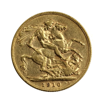 Great Britain 1910 Gold Sovereign VF-EF (VF-20)