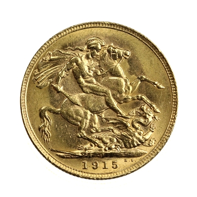 Great Britain 1915 Gold Sovereign AU-UNC (AU-55)