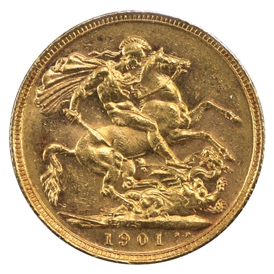 Australia 1901S Gold Sovereign EF-AU (EF-45)
