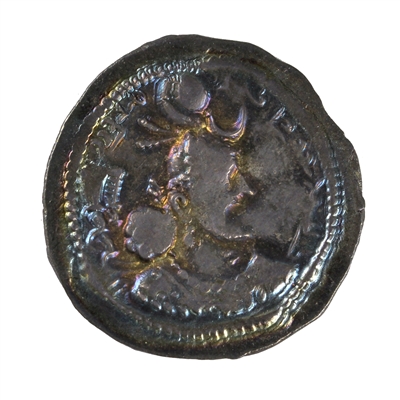Ancient Sasanian Kings 399-420 AD Yazdgird I AR Drachm Extra Fine (EF-40) Iridescent Toning $
