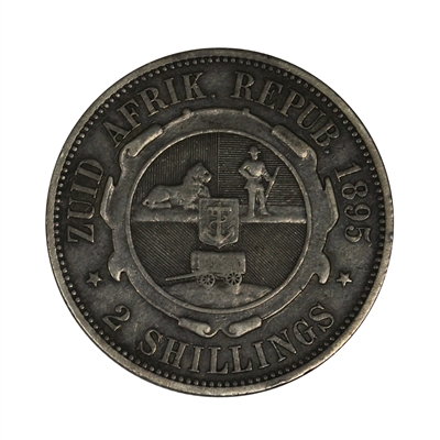 South Africa 1895 2 Shillings Very Fine (VF-20) $