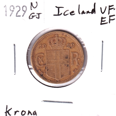 Iceland 1929NGJ Krona VF-EF (VF-30)