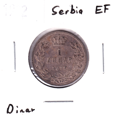 Serbia 1912 Dinar Extra Fine (EF-40)