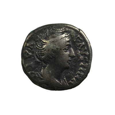 Ancient Rome 147AD 'Juno' Faustina Senior Silver Denarius, VF-EF (VF-30) $