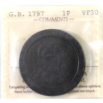 Great Britain 1797 1P ICCS Certified VF-30