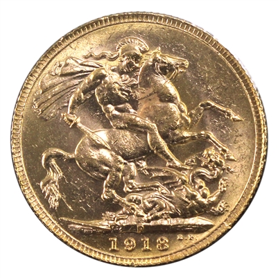 Australia 1918P Gold Sovereign Uncirculated (MS-60)