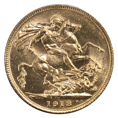 Great Britain 1913 Gold Sovereign Uncirculated (MS-60)