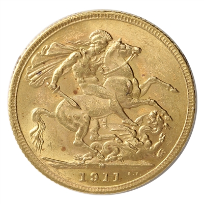 Australia 1911M Gold Sovereign AU-UNC (AU-55) $