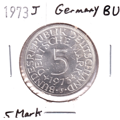 Germany 1973J 5 Marks Brilliant Uncirculated (MS-63)