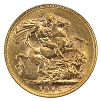 Australia 1906M Gold Sovereign EF-AU (EF-45)