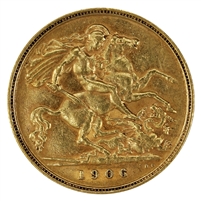 Great Britain 1906 Gold 1/2 Sovereign Extra Fine (EF-40)