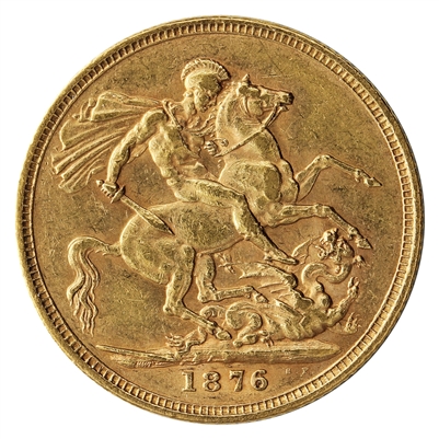 Australia 1876M Gold Sovereign EF-AU (EF-45)
