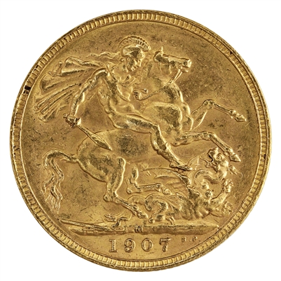 Australia 1907M Gold Sovereign AU-UNC (AU-55)