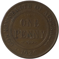 Australia 1920M Without Dot Penny Fine (F-12) $