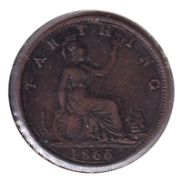 Great Britain 1866 Farthing VF-EF (VF-30)