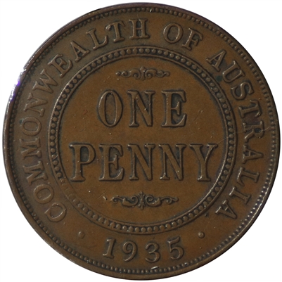 Australia 1935M Penny Extra Fine (EF-40) Scratched