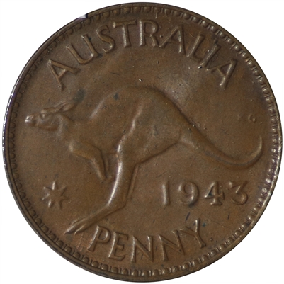 Australia 1943P Penny UNC+ (MS-62) $