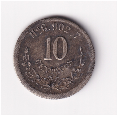 Mexico 1892 HoG 10 Centavos Almost Uncirculated (AU-50) $