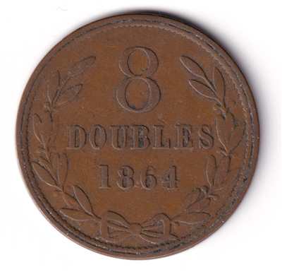 Guernsey 1864 8 Doubles Extra Fine (EF-40) $