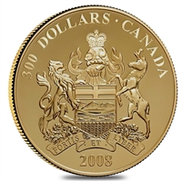 2008 Canada $300 14K Alberta Provincial Coat of Arms Gold (tattered sleeve)