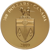 2009 Canada $300 14-Karat Gold Coin - Yukon Coat of Arms (sleeve lightly worn)