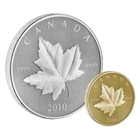 2010 Canada Piedfort 1/5oz Gold & 1oz. Silver Maple Leaf Set (No Tax)