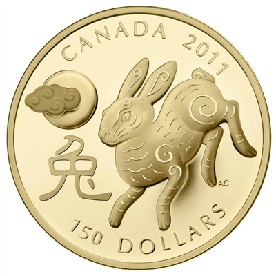 2011 Canada $150 Lunar Year of the Rabbit Lunar 18K Gold Coin