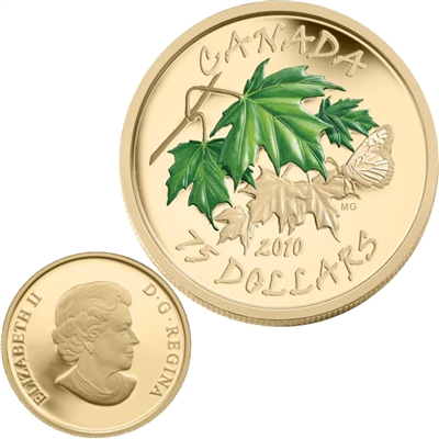 2010 Canada $75 Maple Leaf - Summer (butterfly) 14K Gold Coin