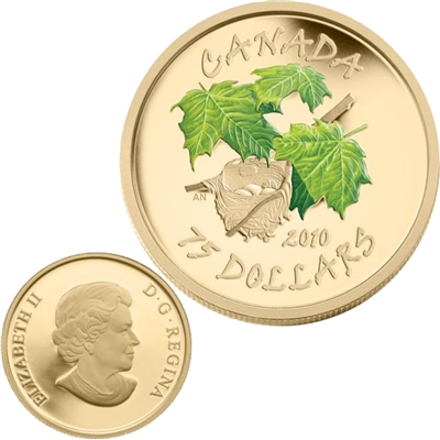 2010 Canada $75 Maple Leaf - Spring (birds nest) 14K Gold Coin