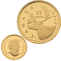 2010 Canada 25-Cent .5g Gold Caribou (TAX Exempt)