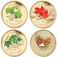 2010 Canada $75 14K Four Seasons Coloured 4-coin Gold Set