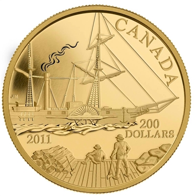 2011 Canada $200 22-Karat Gold Coin - S.S. Beaver.