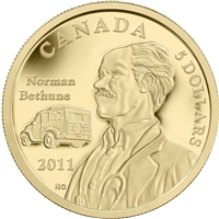 2011 Canada $5 Gold 75th Ann. 1st Blood Transfusion Vehicle (No Tax)