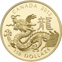 2012 Canada $150 Lunar Year of the Dragon Lunar 18K Gold Coin