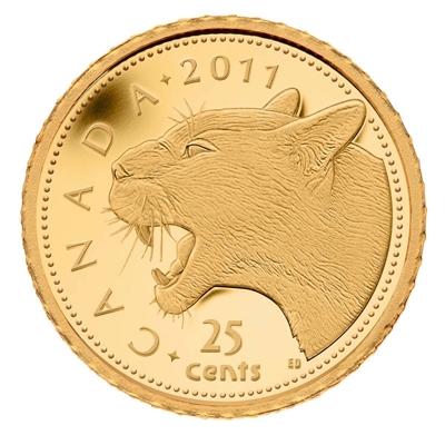 2011 Canada 25-cent Cougar .5g Pure Gold (TAX Exempt)