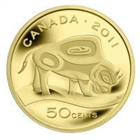 2011 Canada 50-cent Wood Bison 1/25oz. Fine Gold Coin (TAX Exempt)